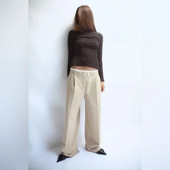 Zara Double Waistband Trousers - Picture 3 of 17